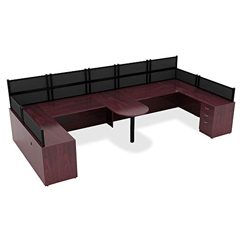 Lorell LLR59582 Essentials Series Mahogany Reception Desk
