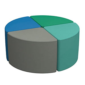 FDP SoftScape Pie Ottoman, Collaborative Flexible Seating for Kids, Teens, Adults; Soft Foam Furniture for in-Home Learning, Classrooms, Offices, Libraries, Junior 16" H (4-Piece) - Contemporary