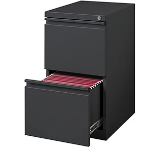 Hirsh Industries 20" Deep 2 Drawer Mobile File Cabinet in Charcoal