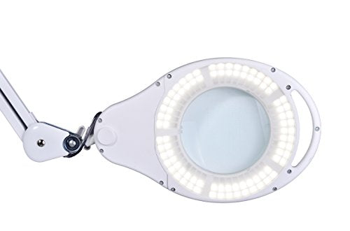 Clarity Craft Blue Light Blocker LED Magnifying Floor Lamp-Magnifier Lighting Len-Low Vision Aid-Eye Safety-Flicker Free-Adjustable Swivel Arm Clamp Light Desk Table Task Reading Hobby Work Bench