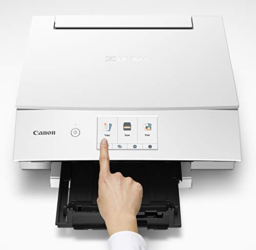 Canon TS8320 All In One Wireless Color Printer, Copier, Scanner, Home Inkjet Printerwith Mobile Printing, White, Works with Alexa