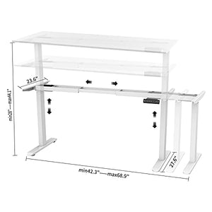 Wistopht Electric Stand up Desk Frame, Dual Motor Height Adjustable Sit Stand Standing Desk Cable Management Rack Base Workstation, Heavy Duty Table Frame with Memory Controller