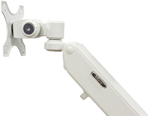 Displays2go Wall Mounted Computer Station, Monitor Mount, CPU Holder, Adjustable Arms (DWSSW01WT)