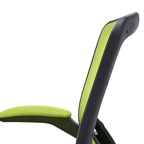 Modway Veer Office Chair with Mesh Back and Vinyl Seat With Flip-Up Arms in Green
