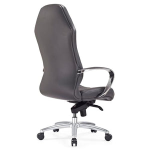 Zuri Furniture Modern Ergonomic Sterling Genuine Leather Executive Chair - Dark Grey