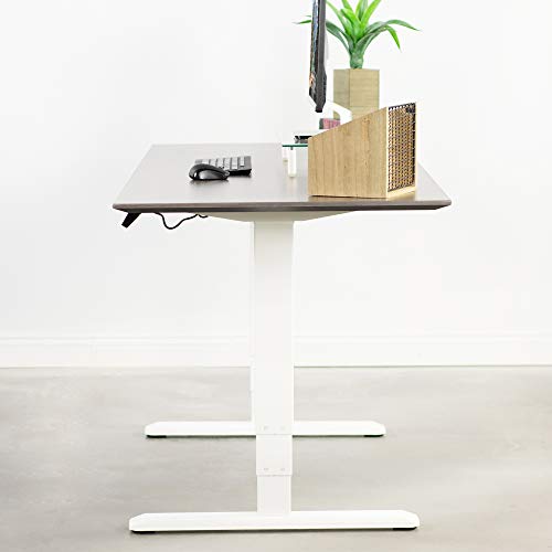VIVO White Electric Dual Motor Stand Up Desk Frame with Cable Management Rack, Ergonomic Height Adjustable Standing DIY Workstation, DESK-V103EW