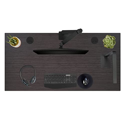 UPLIFT Desk Ash Gray Laminate Standing Desk 60x30 2-Leg V2 C-Frame White Advanced Keypad Wire Management Kit
