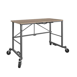 CoscoProducts 66720DKG1E COSCO Smartfold Portable Folding MDF Work top (Gray, 350 pounds) Workbench Desk, Tan