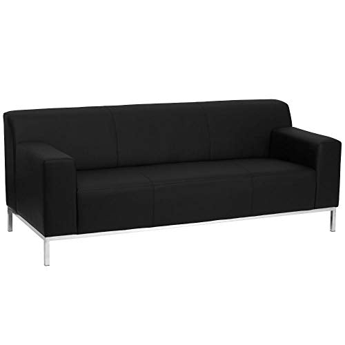 Flash Furniture HERCULES Definity Series Reception Set in Black LeatherSoft
