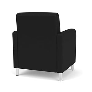 Lesro Siena Polyurethane Lounge Reception Guest Chair in Black
