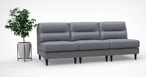 BREAKtime 3 Person Waiting Reception Lounge Chairs Set - Model 8130, Graphite Gray Leather
