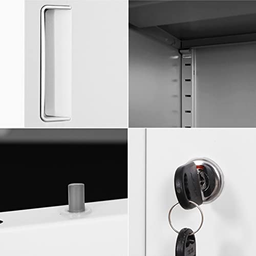 WAOCEO Vertical File Cabinet with Lock, 3-Drawer Filing Cabinet - Grey, Fully Assembled