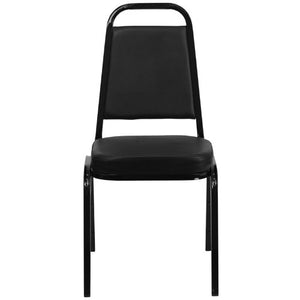 LIVING TRENDS Marvelius Trapezoidal Back Stacking Banquet Chair - 20 Pack, Black Vinyl/Frame