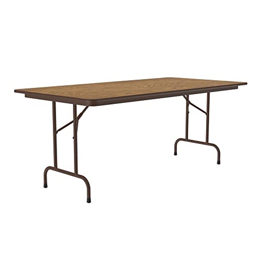 Correll Rectangular TFL Commercial Folding Table, 36"x96", Medium Oak