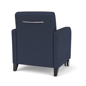 Lesro Siena 17.5" Polyurethane Lounge Reception Guest Chair in Blue/Black