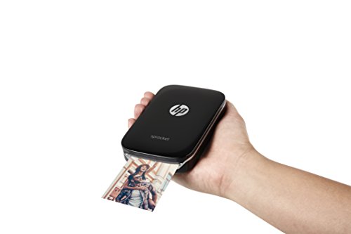HP Sprocket Portable Photo Printer, Print Social Media Photos on 2x3" Sticky-Backed Paper - Black (X7N08A)