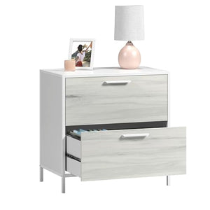 Sauder Boulevard Cafe 2-Drawer Lateral File Cabinet, White Finish, L: 30.24" x W: 18.5" x H: 29.92