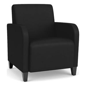 Lesro Siena Polyurethane Lounge Reception Guest Chair in Castillo Black