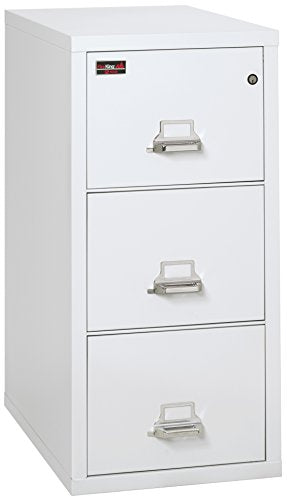 FireKing Fireproof 2 Hour Rated Vertical File Cabinet - 3 Letter Sized Drawers, Impact Resistant, Waterproof - 42.81" H x 19" W x 31.19" D - Arctic White