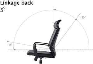 KouRy High Back Office Chair with Sliding Seat and Lumbar Support (Black)