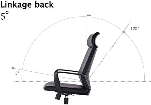 KouRy High Back Office Chair with Sliding Seat and Lumbar Support (Black)
