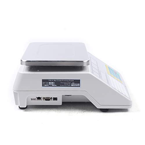 Futchoy Commercial Electronic Price Computing Scale w/Label Printer, 66lb Capacity - Digital Scale for Fruit Meat Vegetables - Supermarket Grocery Scale