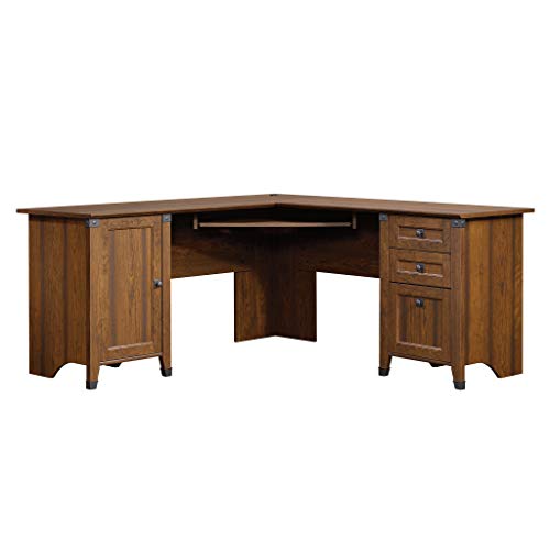 Sauder 416969 Carson Forge Corner Computer Desk, L: 66.14" x W: 66.14" x H: 29.88", Washington Cherry finish