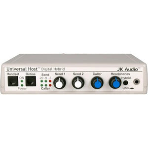 JK Audio Universal Host Desktop Digital Hybrid Telephone Interface, 16-bit USB Audio Codec, 48kHz Sampling, Works with IP and PBX Telephones