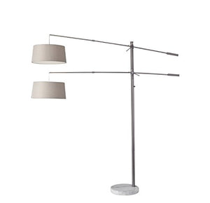 Adesso 5275-22 Manhattan Two-Arm Arc Lamp, Brushed Steel
