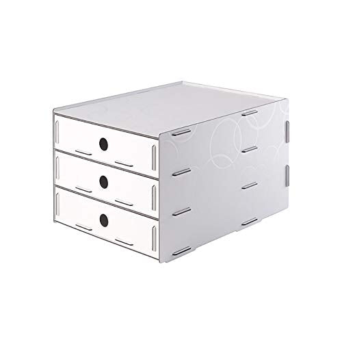 Wooden File Cabinet Desktop Organizer White 38x25x34cm