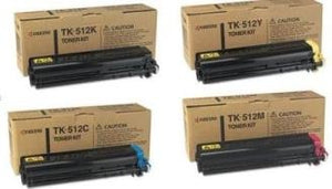 Kyocera Part # TK-512C. TK-512K. TK-512M. TK-512Y OEM Toner Cartridge Set