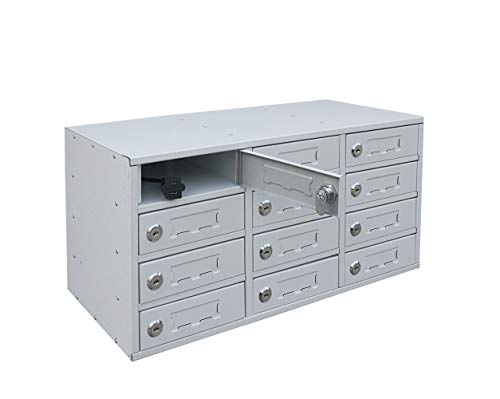 FixtureDisplays Cellphone Locker Charging Station Mini Storage Cabinet White Rivet NPF 15258