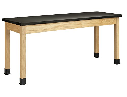 Diversified Woodcrafts Laboratory Table - 24"x72" - 30" High, Red Oak Legs & Apron, ChemGuard Top, Made in USA