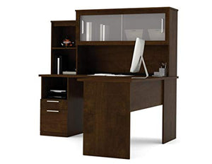L-Shaped Desk with Pedestal and Hutch