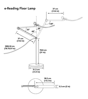 BenQ e-Reading LED Floor Lamp Warm/Cool White - Silver AR15_D Floor Silver