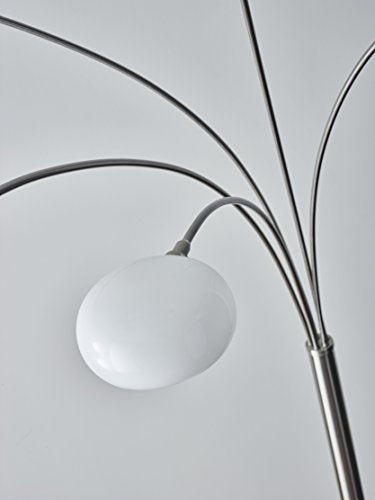 Adesso Luna Arc Lamp, Satin Steel