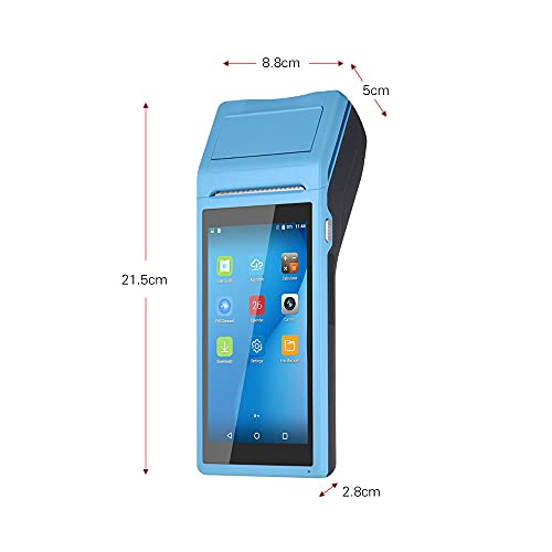 Aibecy1 All in One Handheld PDA Printer Smart POS Terminal Wireless Portable Printers Intelligent Payment Terminal Function BT/WiFi/USB OTG/ 3G Communication, Blue, 3G&1D&NFC&US Plug