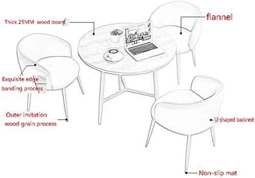 UsmAsk Conference Reception Room Furniture Set with Nordic Modern Table, Chairs (Yellow/Gray)