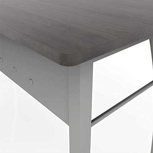 Linea Italia Workstation L-Shaped Corner Easy to Assemble Executive Desk | Computer Table for Home or Office, 55" x 71", Ash