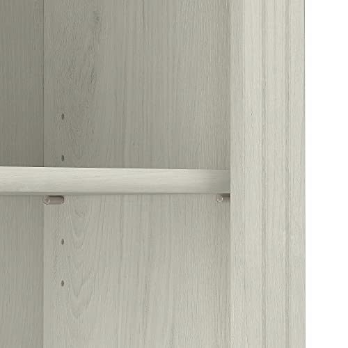 Bush Furniture Saratoga 5-Shelf 72-Inch H Bookcase Set, Linen White Oak