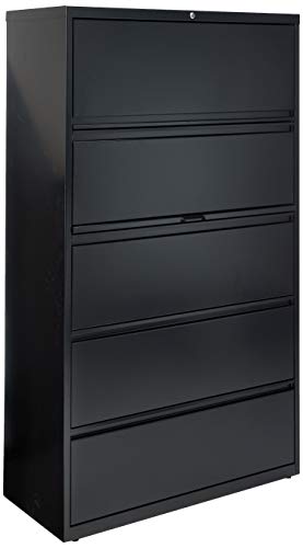 Lorell 5-Drawer Lateral File, 42 by 18-5/8 by 67-11/16-Inch, Black