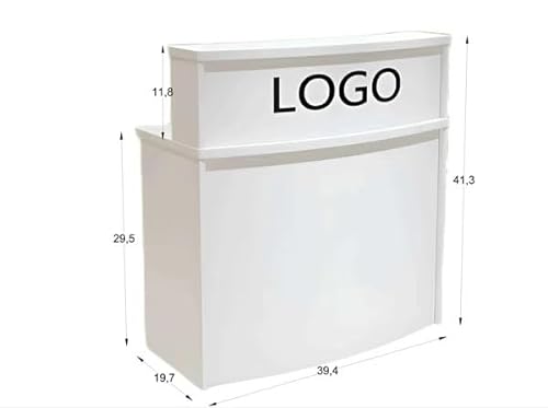 UGOS Modern Reception Desk with Transaction Counter | Laminate Desktop | Multifunctional Standing Front Desk (31.5 inch)