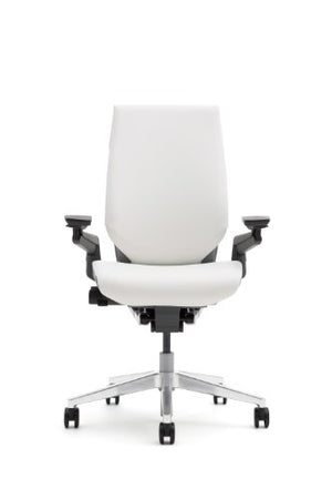 Steelcase Gesture Office Chair - Licorice Upholstered, Platinum Metallic Frame, High Seat, Hard Floor Casters