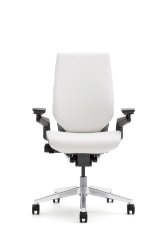 Steelcase Gesture Office Chair - Licorice Upholstered, Platinum Metallic Frame, High Seat, Hard Floor Casters