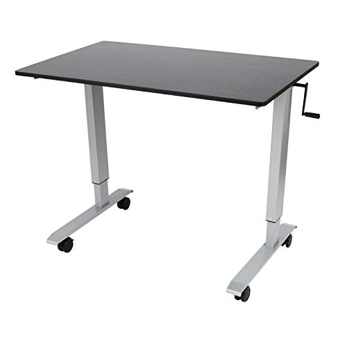 Luxor STANDCF48-AG/BO Stand Up Desk, Silver/Black