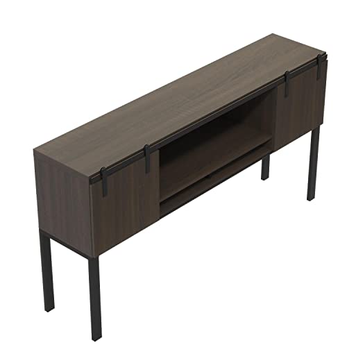 Safco Mirella 72" Hutch with Sliding Wood Doors