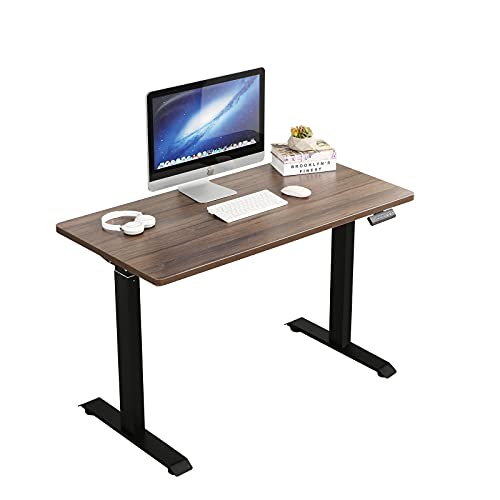 TITISKIN Height Adjustable Electric Standing Desk,47.2X23.6 inches Whole Piece Desktop,3-Stage Home Office Computer Workstation with Heavy Duty Steel Frame & Memory Smart PannelBlack