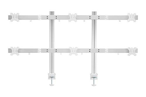 TechOrbits Hex Monitor Stand - Six Screens Heavy Duty Aluminum Monitor Arms - 6 Monitor Premium Mount