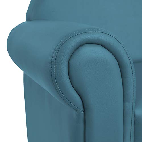FDP Little Lux Upholstered Kids Sofa with Storage Compartments and Woven Baskets, Plush Furniture for Children Rooms - Teal