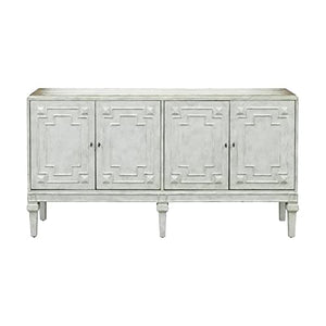 Pemberly Row White Finish Four Door Credenza